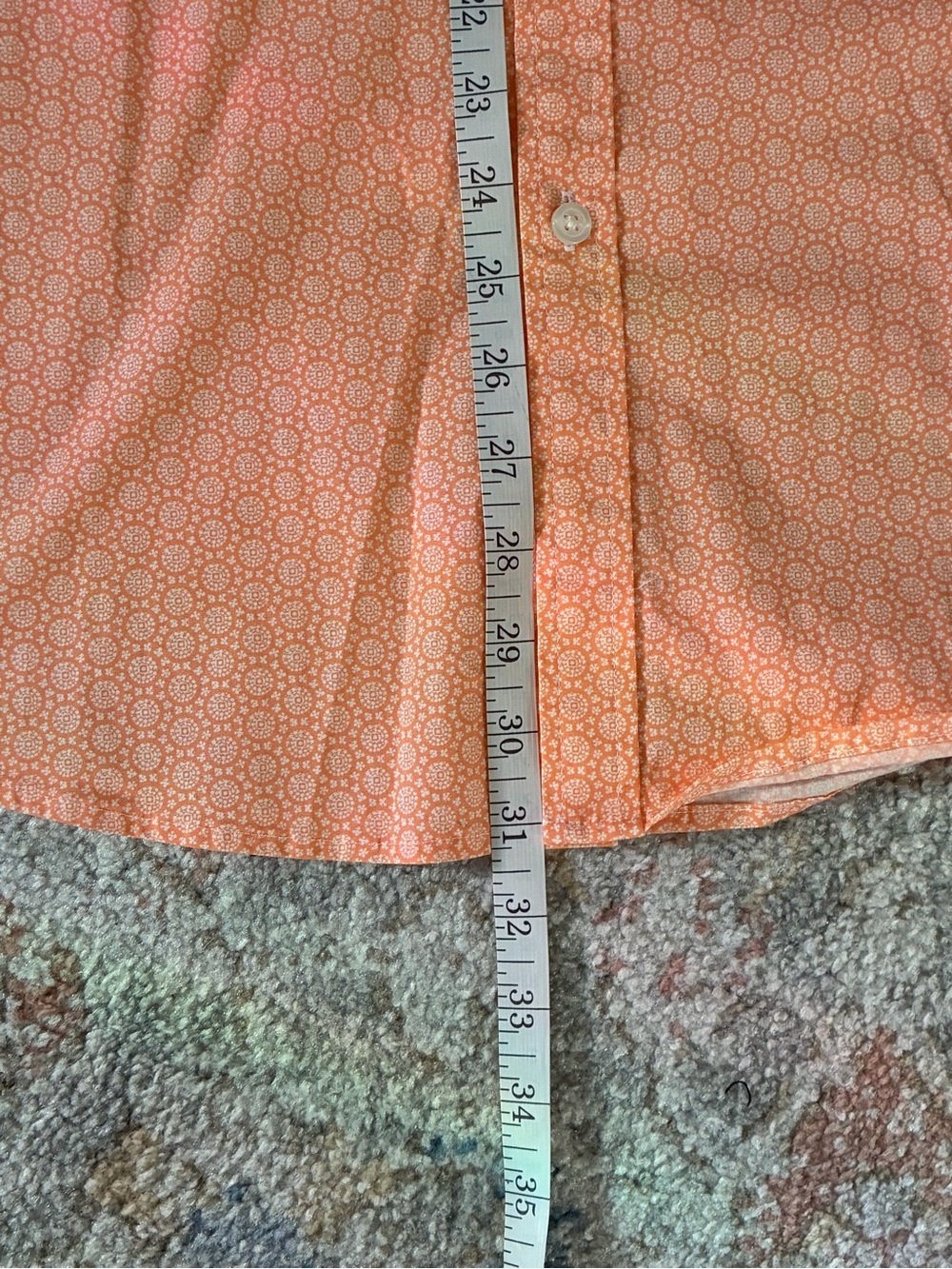 Apt 9 Men's XLG Slim Fit Short Sleeve Button Down Shirt- Peach Coral - Picture 5 of 6
